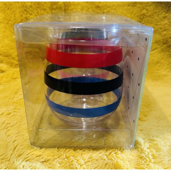 Kate Spade New York Stemless Wine Glass Set ADVENTURE Stripes Acrylic 14 Oz NIB - Picture 8 of 8